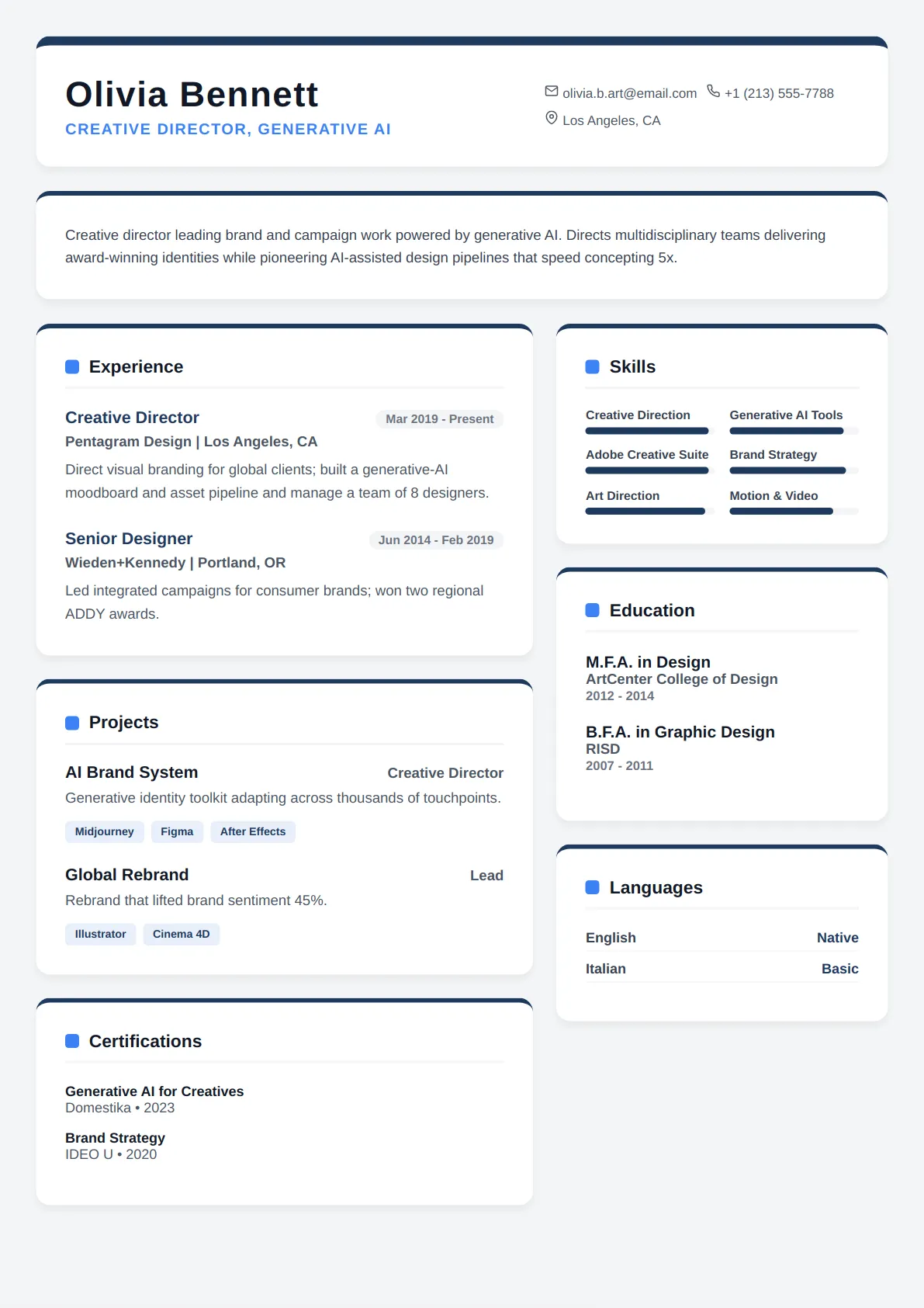 Card Grid — Navy Corporate