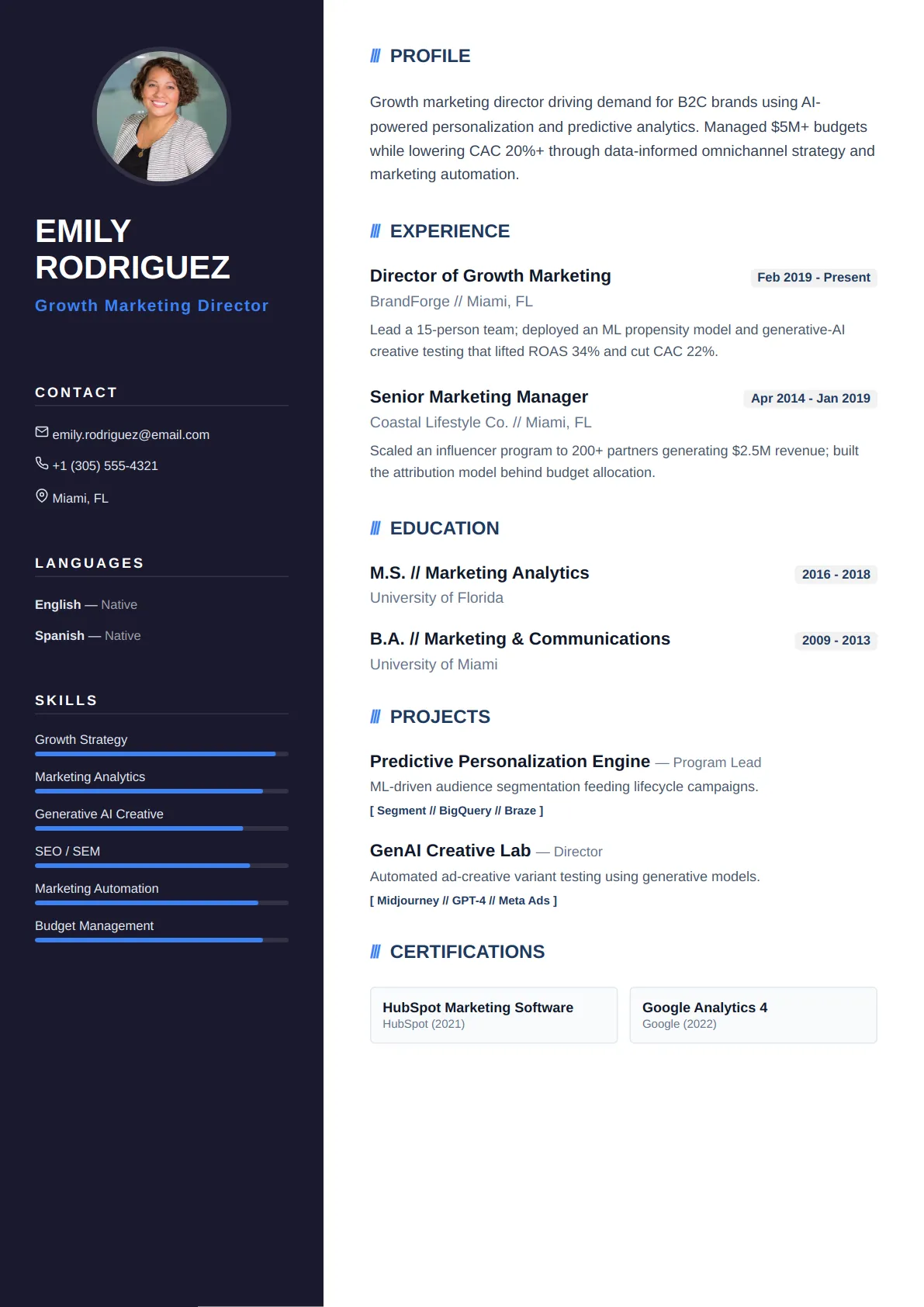 Dark Sidebar — Navy Corporate