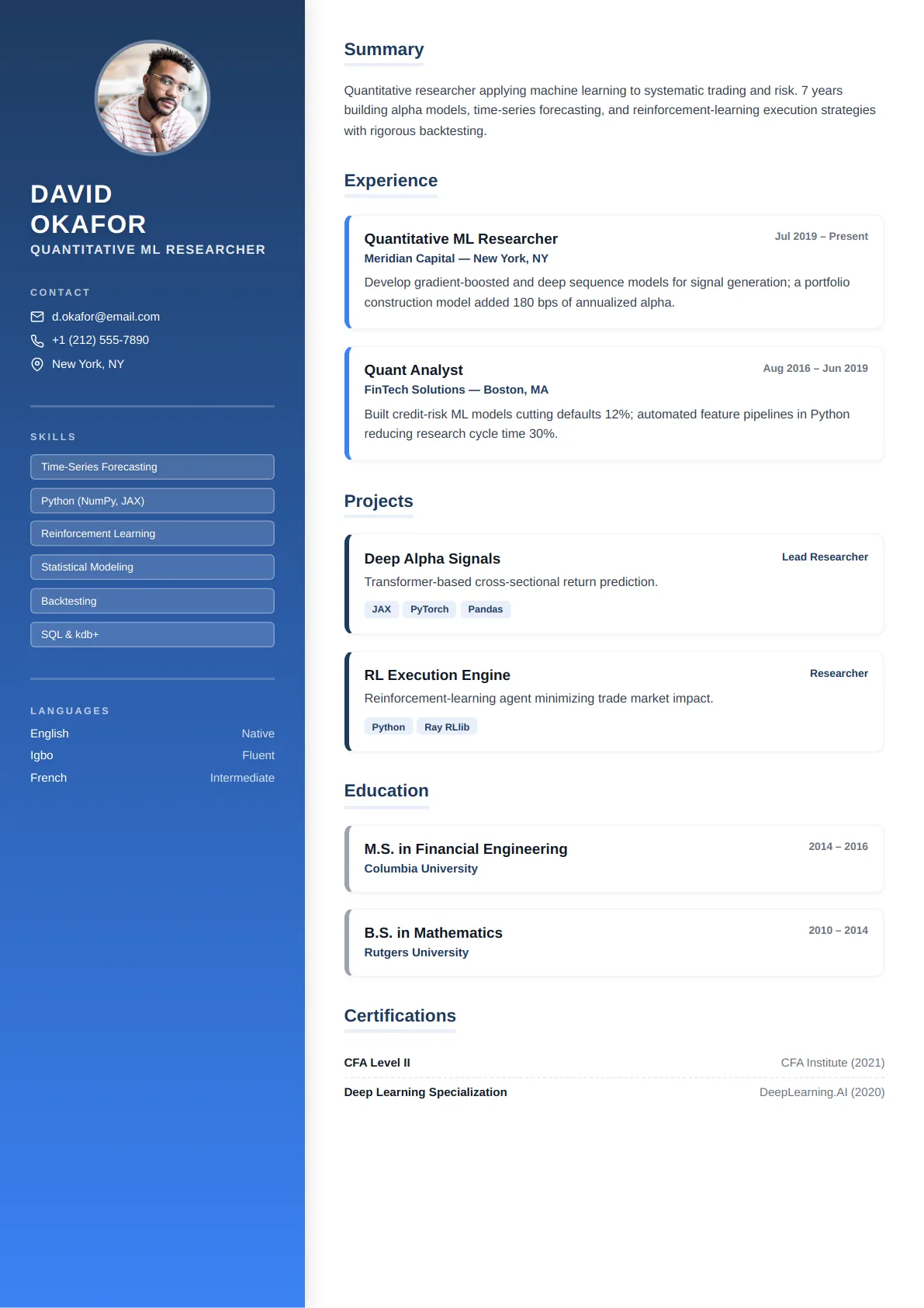 Gradient Sidebar — Navy Corporate