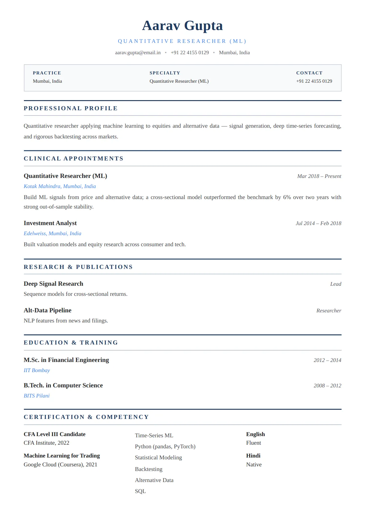 Medical Practitioner — Navy Corporate
