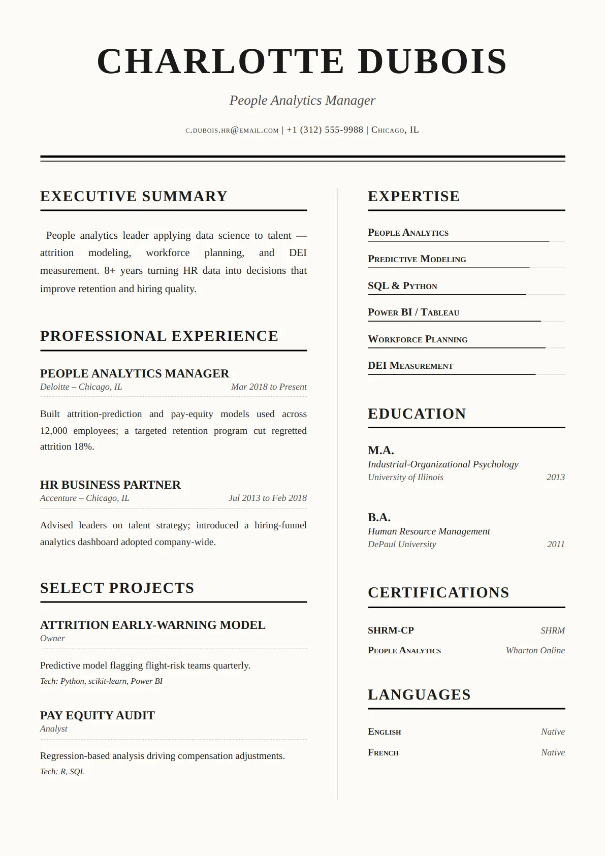 Newspaper — Amber Warm — ATS-friendly academic resume template