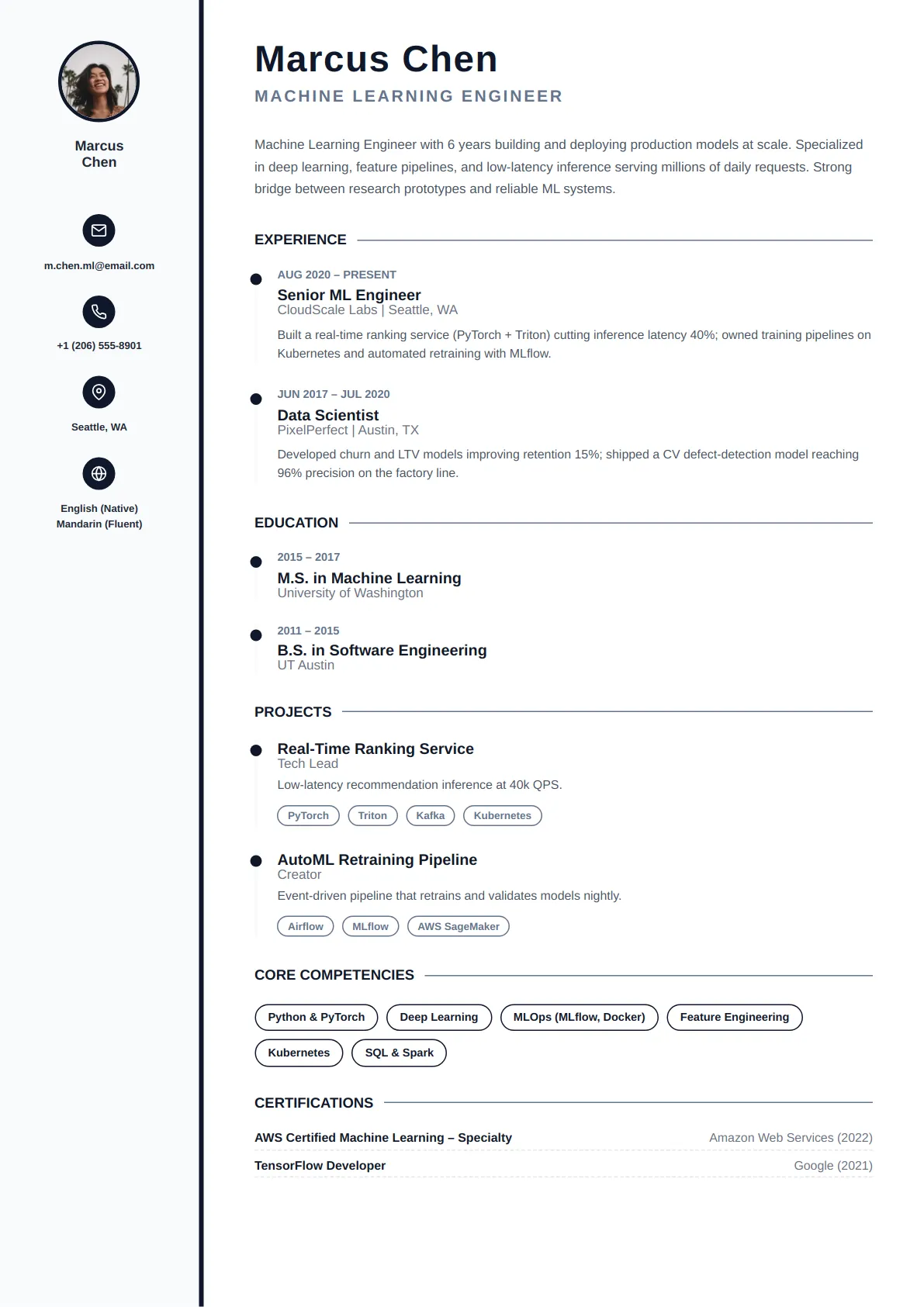 Thin Rail — Slate Minimal — ATS-friendly minimal resume template